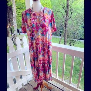 Jemma Tropical Print Dress L FREE SHIP